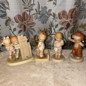 Memories of Yesterday Children Figurines Lot of 4 By Lucy Attwell 1987-1988.